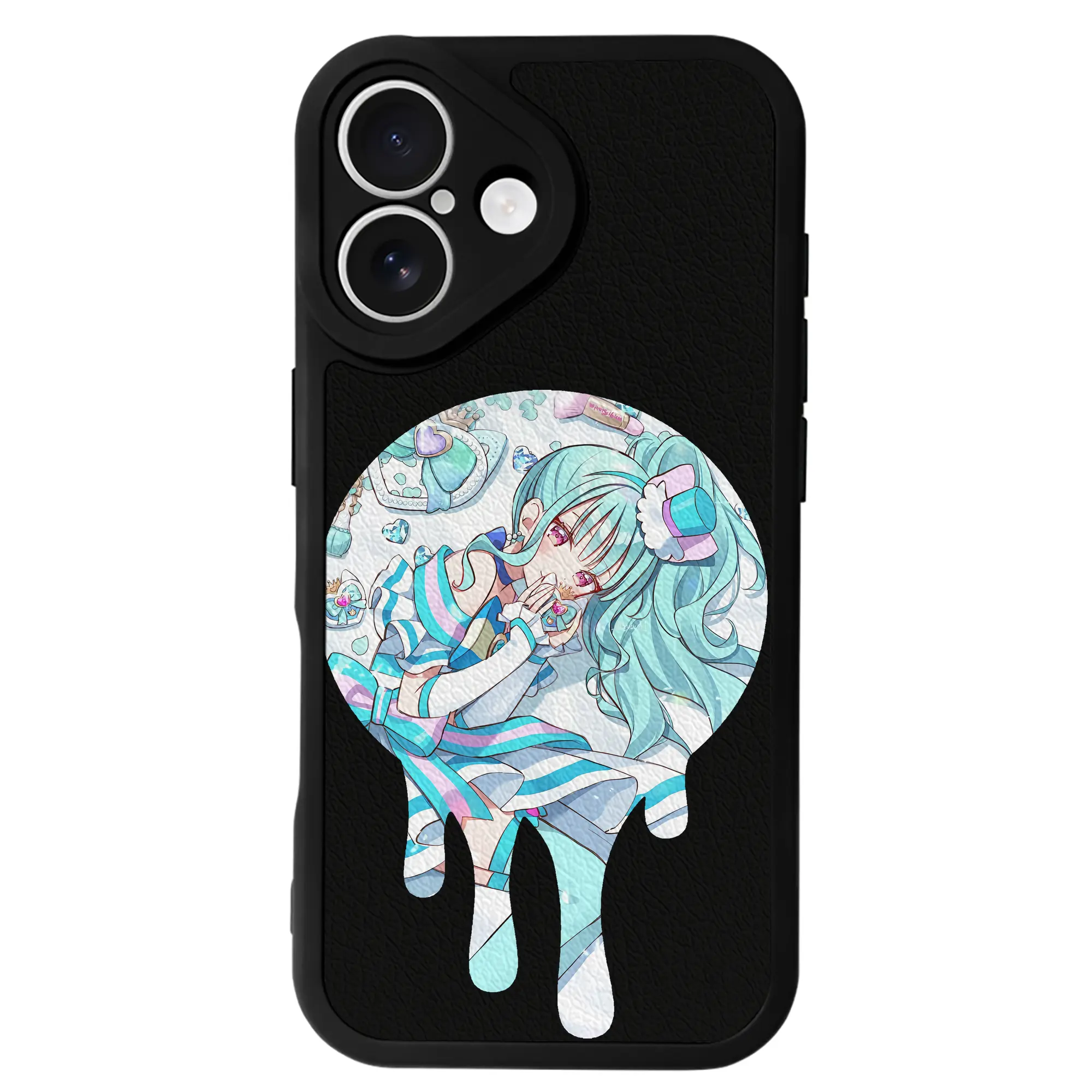 わんだふるぷりきゅあ グッズ 猫屋敷まゆ - IPhone 16シリーズ対応 ・ シリコンスマホケース ・ レザー調 ・ 高精度フィット ・ 耐衝撃 ・ ワイヤレス充電対応 ・ 精密カット